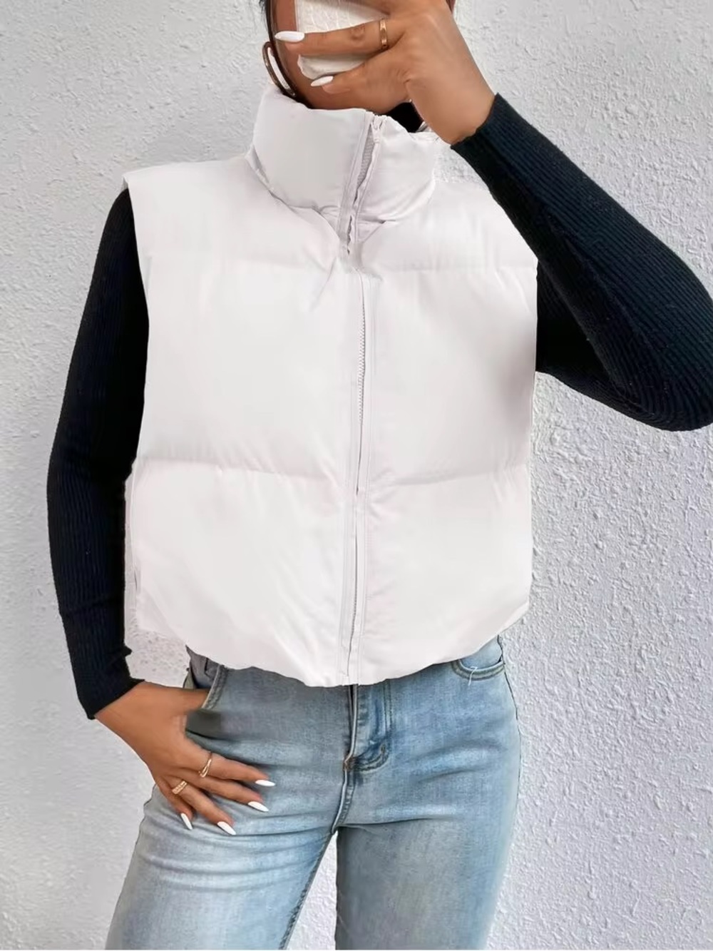 Shein Cropped Puffer Vest